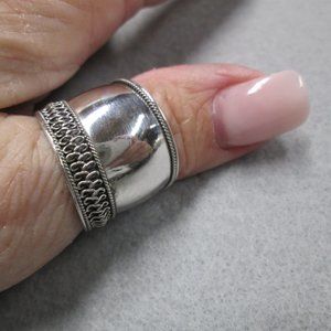Sterling Silver Wide Bali Cigar Band Ring>925 Ring,Wide Silver Band,Bali ring